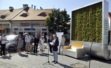 Légtisztító mohafalat adtak át a fővárosban